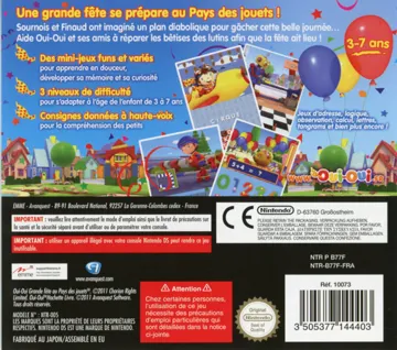 Oui-Oui - Grande Fete au Pays des Jouets (France) box cover back